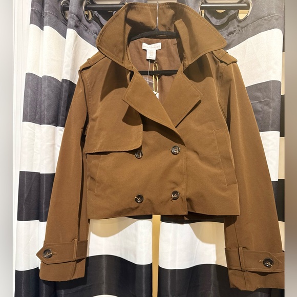 House of Harlow 1960 Brown Crop Trench Coat - Picture 1 of 4